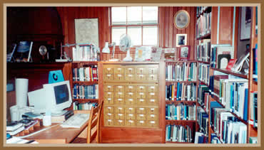 Just to the right of the fireplace in the Holmes Reading Room in 1998 before the 2000 addition.