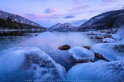 Jordan Pond in Winter by John K. Putnam