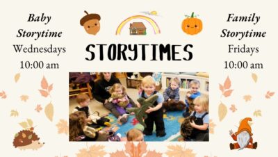 Fall Storytimes 10am Wed Babies, Fri Families